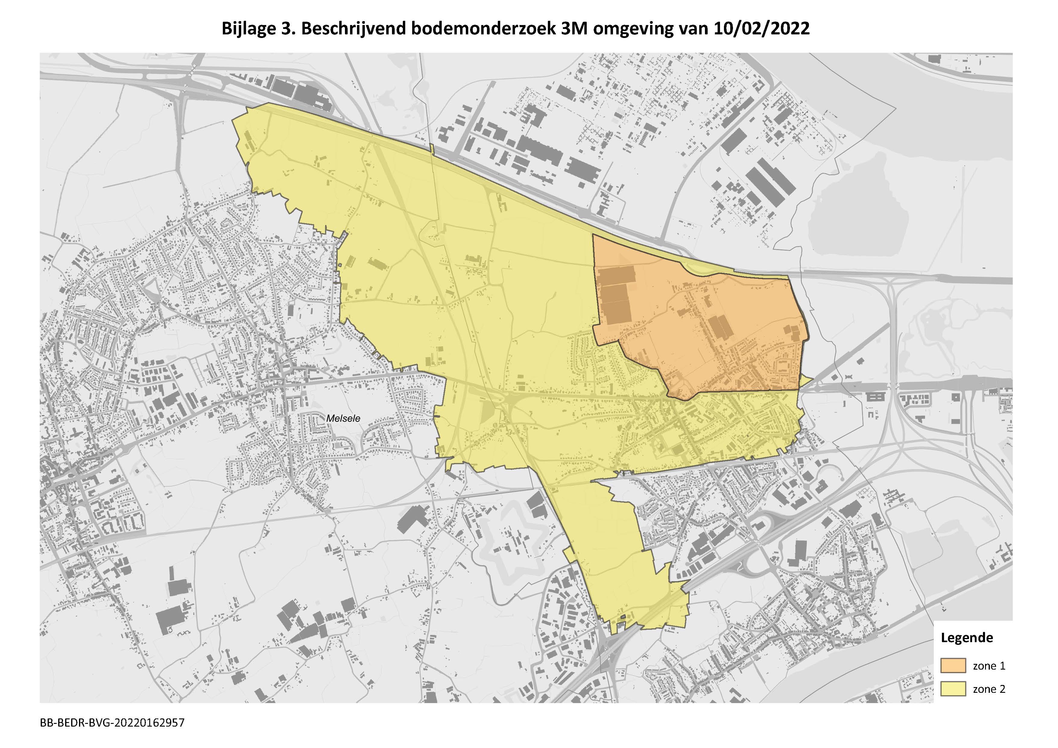 Kaart zones bodemsanering 3M